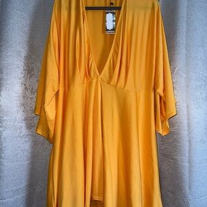 Vibrant Yellow Kimono Dress